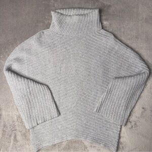 Moth Anthropologie Tisbury Cowl Neck Sweater Ribbed Gray Dolman Top - Women's XS